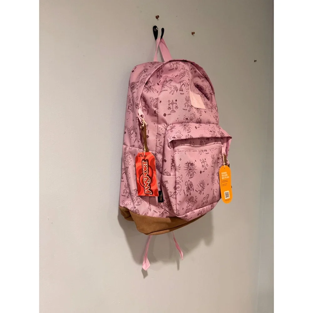 JanSport Right Pack Backpack Horoscope Horizons Pink Ice Mahogany Haze 28L NEW